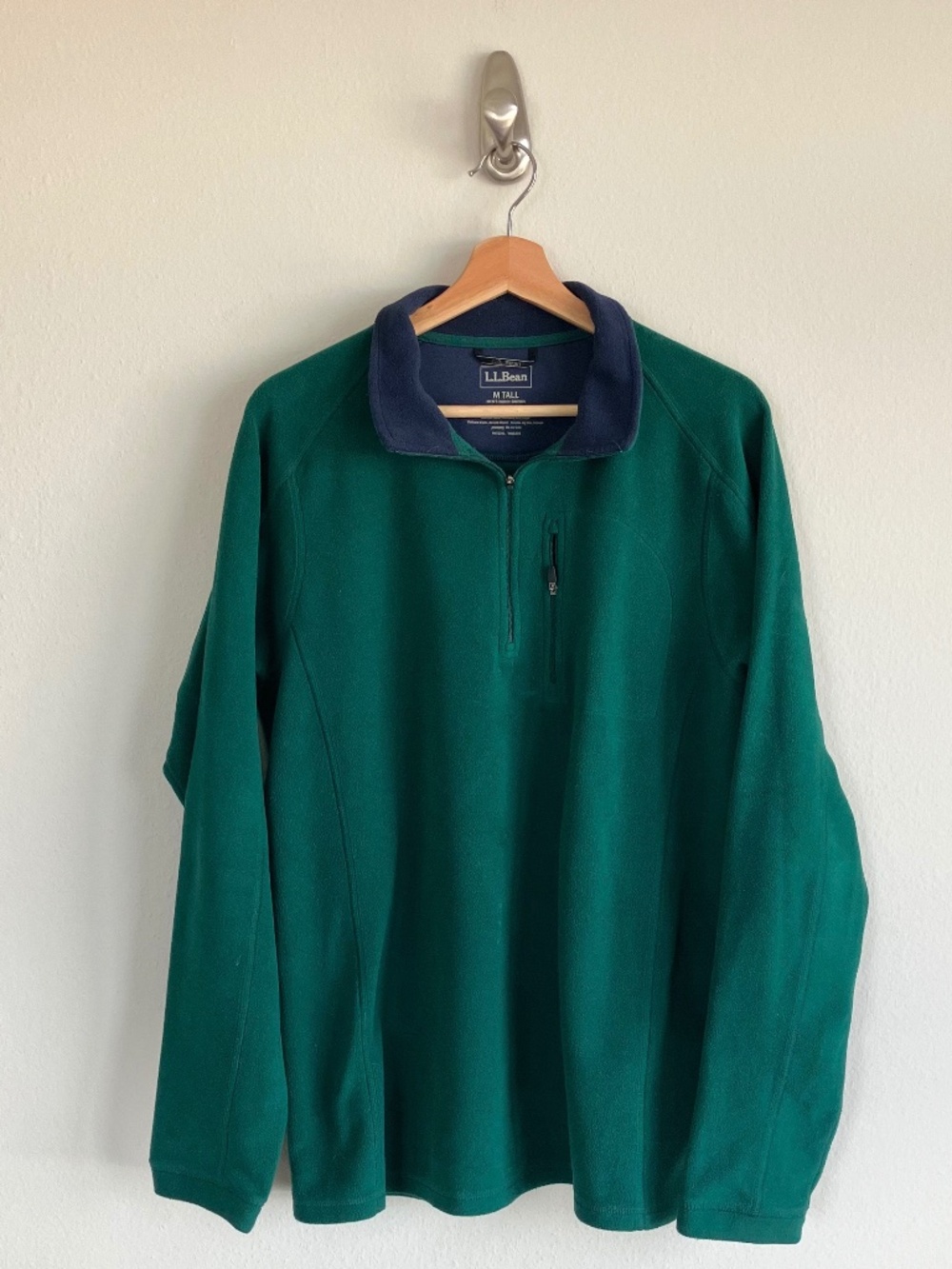 Vintage LL Bean Green 1/4 Zip Pullover Jacket  Size Medium